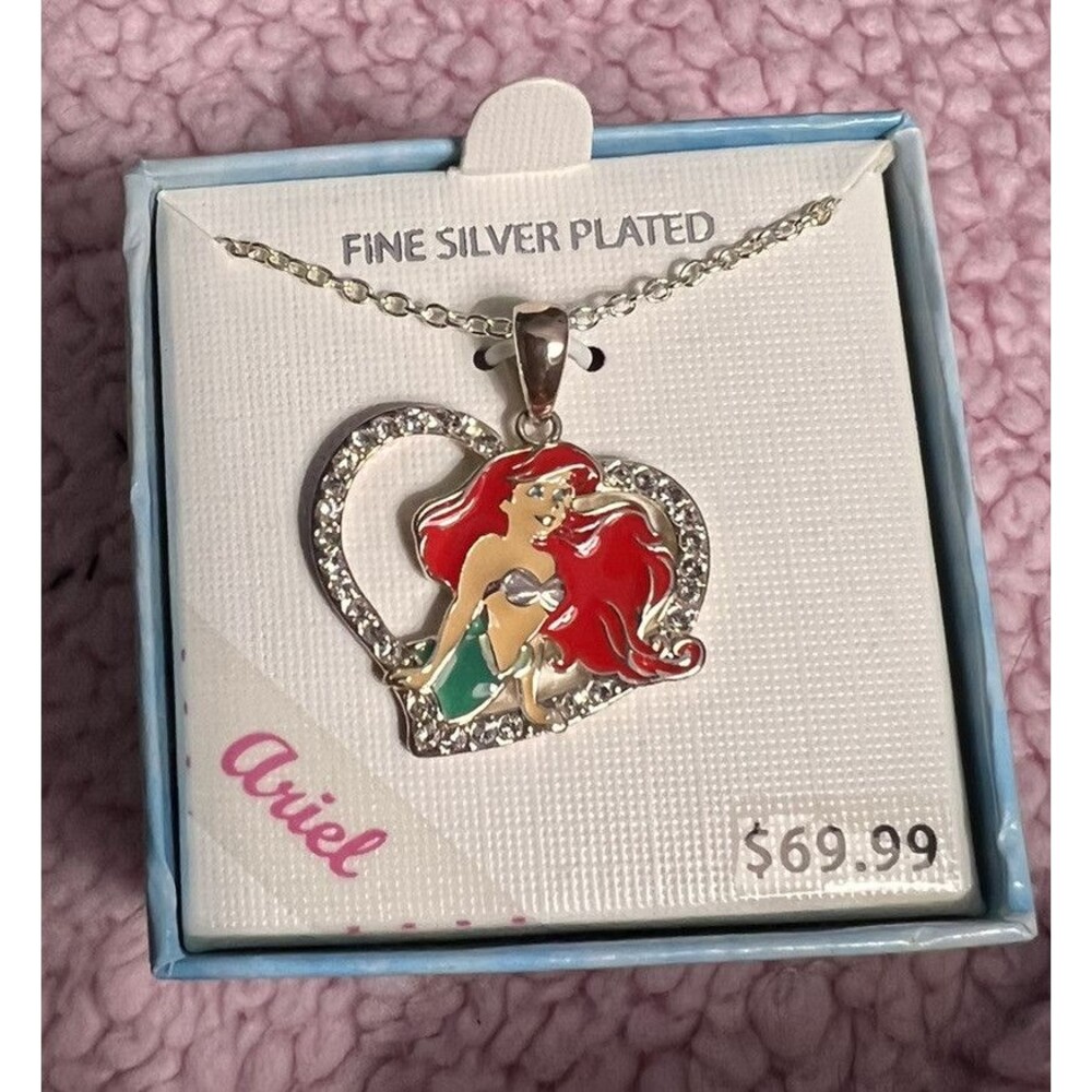 Ariel Enameled Pendant W/ Crystals. 18" Chain Fine Jewelry Collection Mermaid